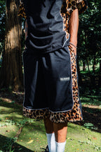 “2 TONE” LEOPARD MESH SHORTS