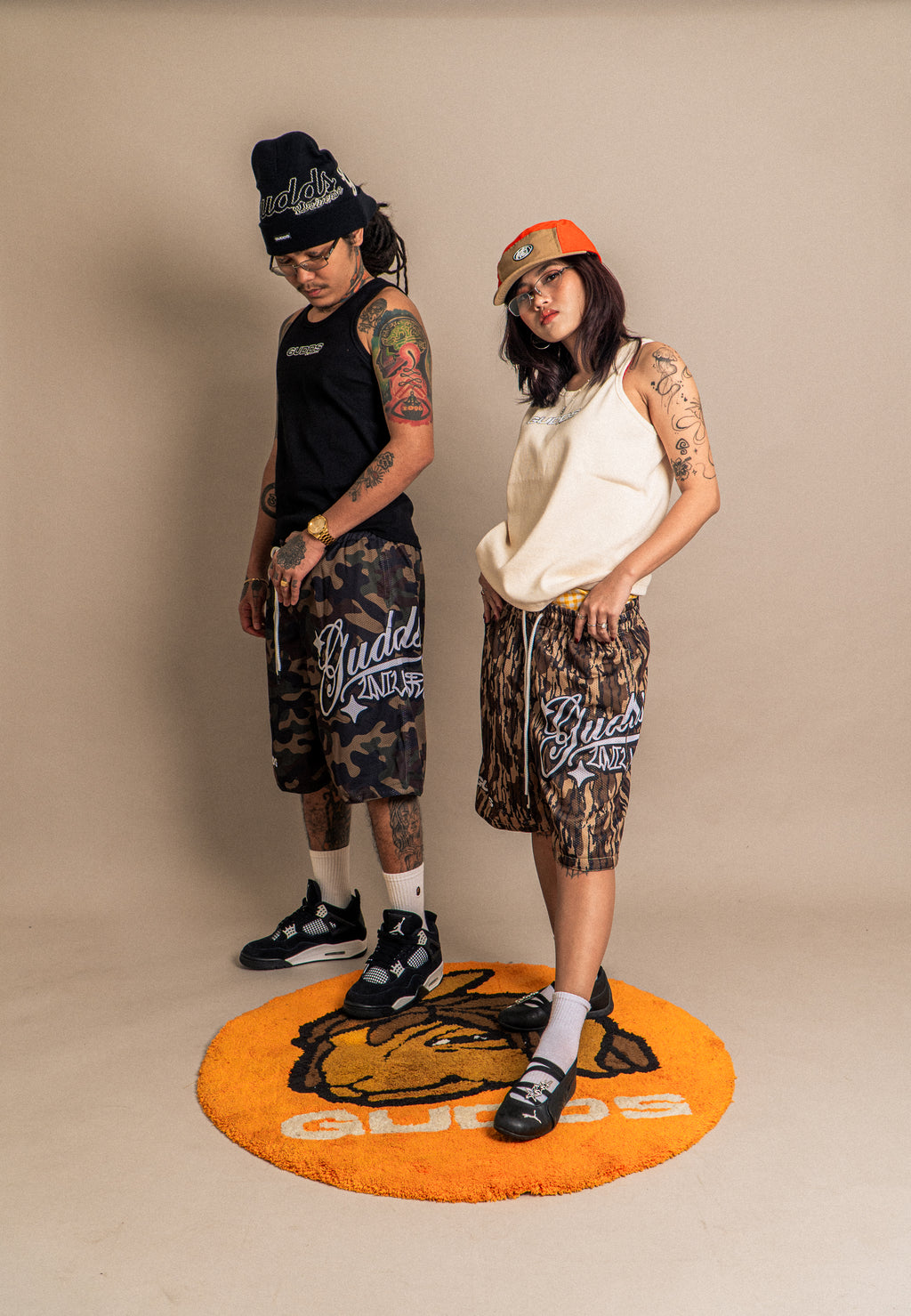 “CAMOU” DESIGN MESH SHORTS