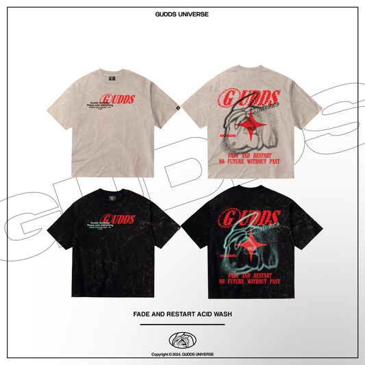 GUDDS - "FADE AND RESTART" ACID WASH TEE
