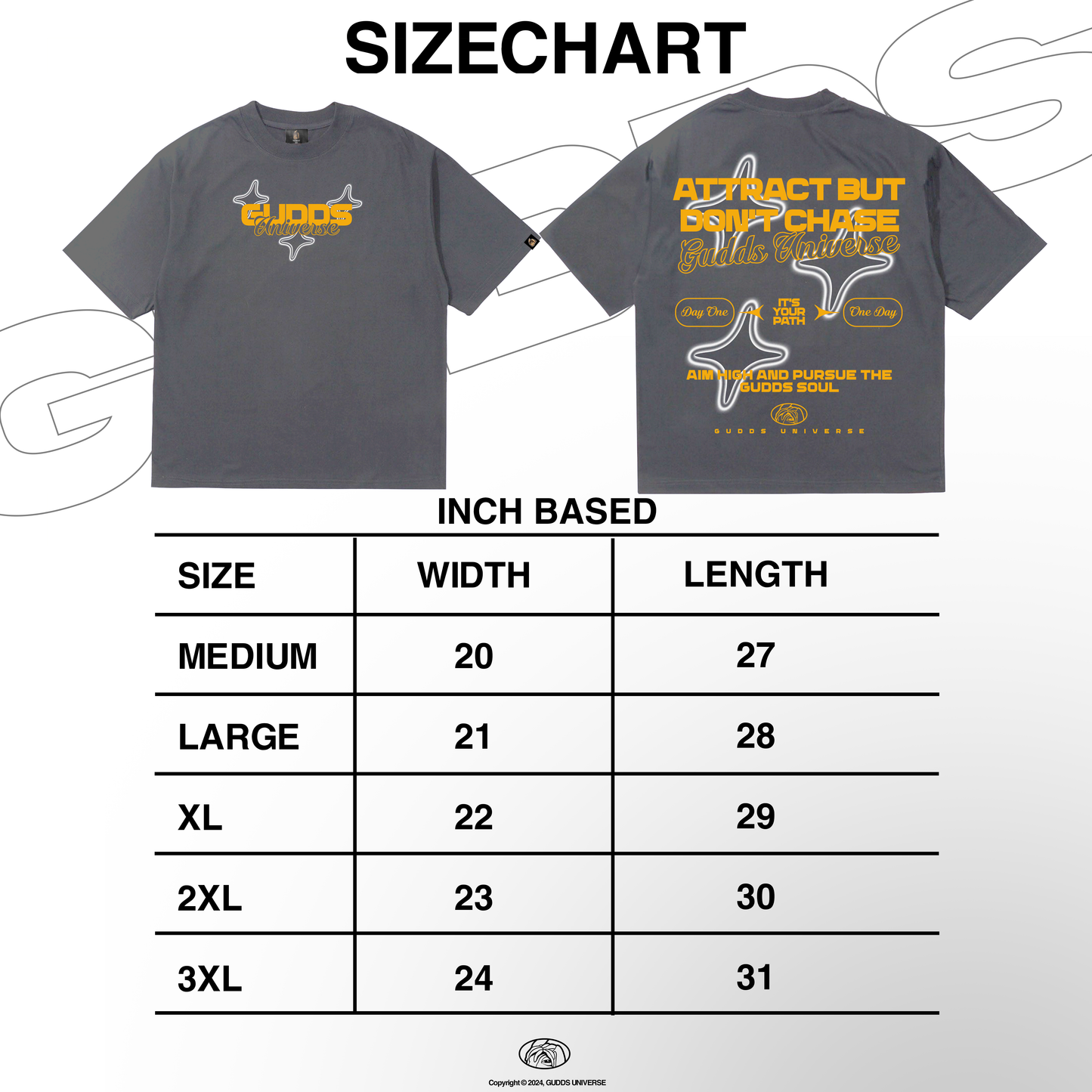 GUDDS UNIVERSE - “ATTRACT” GRAPHIC TEE