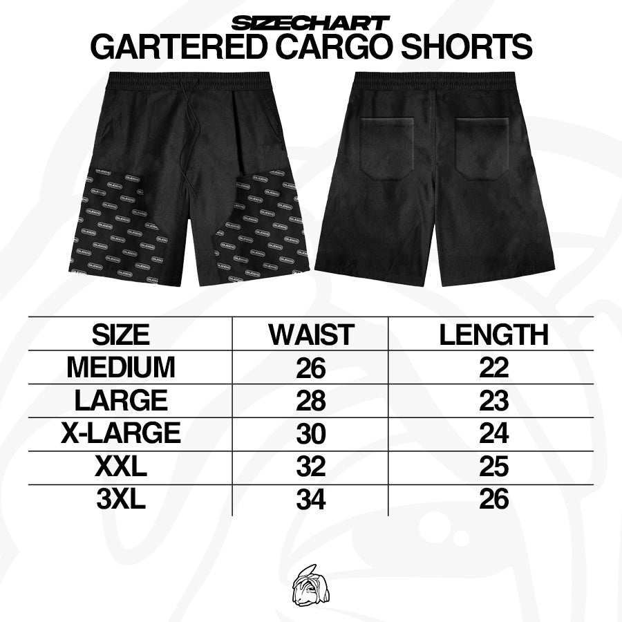 "OG TYPEFACE LOGOS" DOUBLE KNEE SHORTS