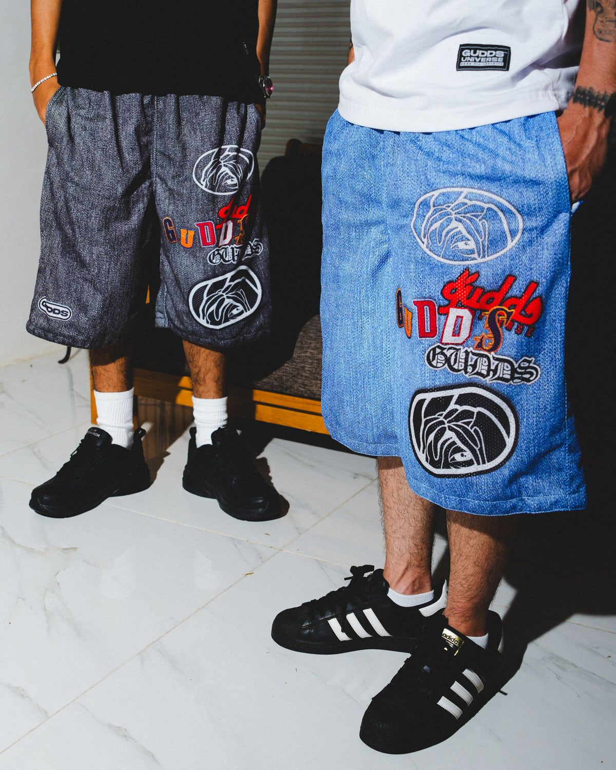 “DENIM” MESH SHORTS
