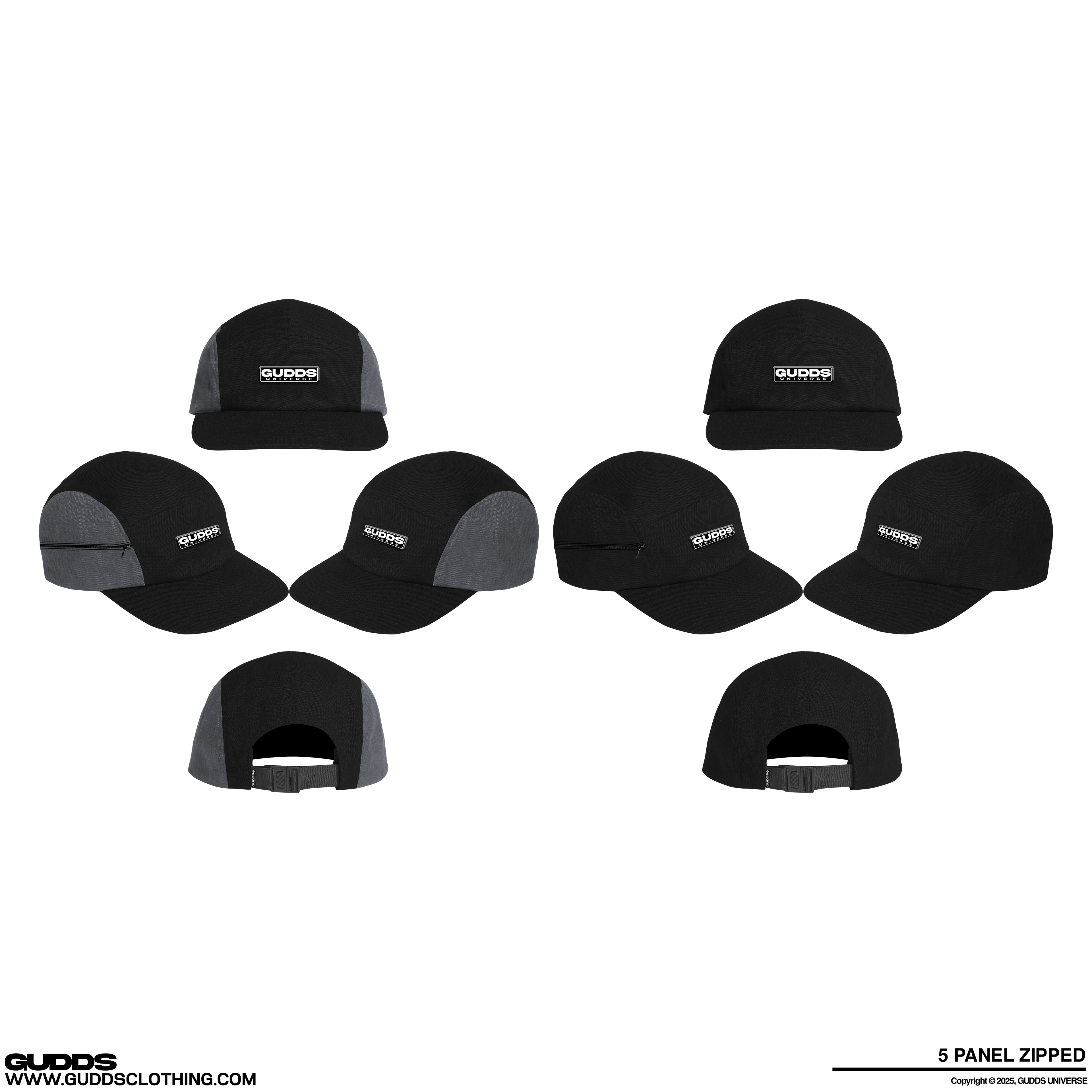 “ZIPPED” 5 PANEL CAPS