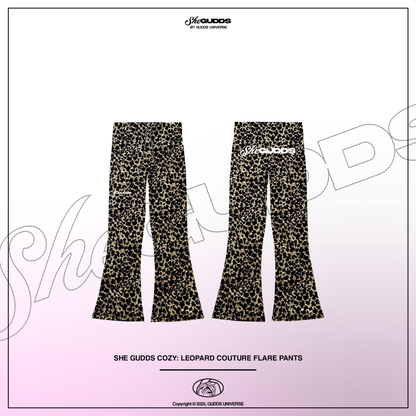 SheGUDDS - “COZY” LEOPARD COUTURE FLARE PANTS