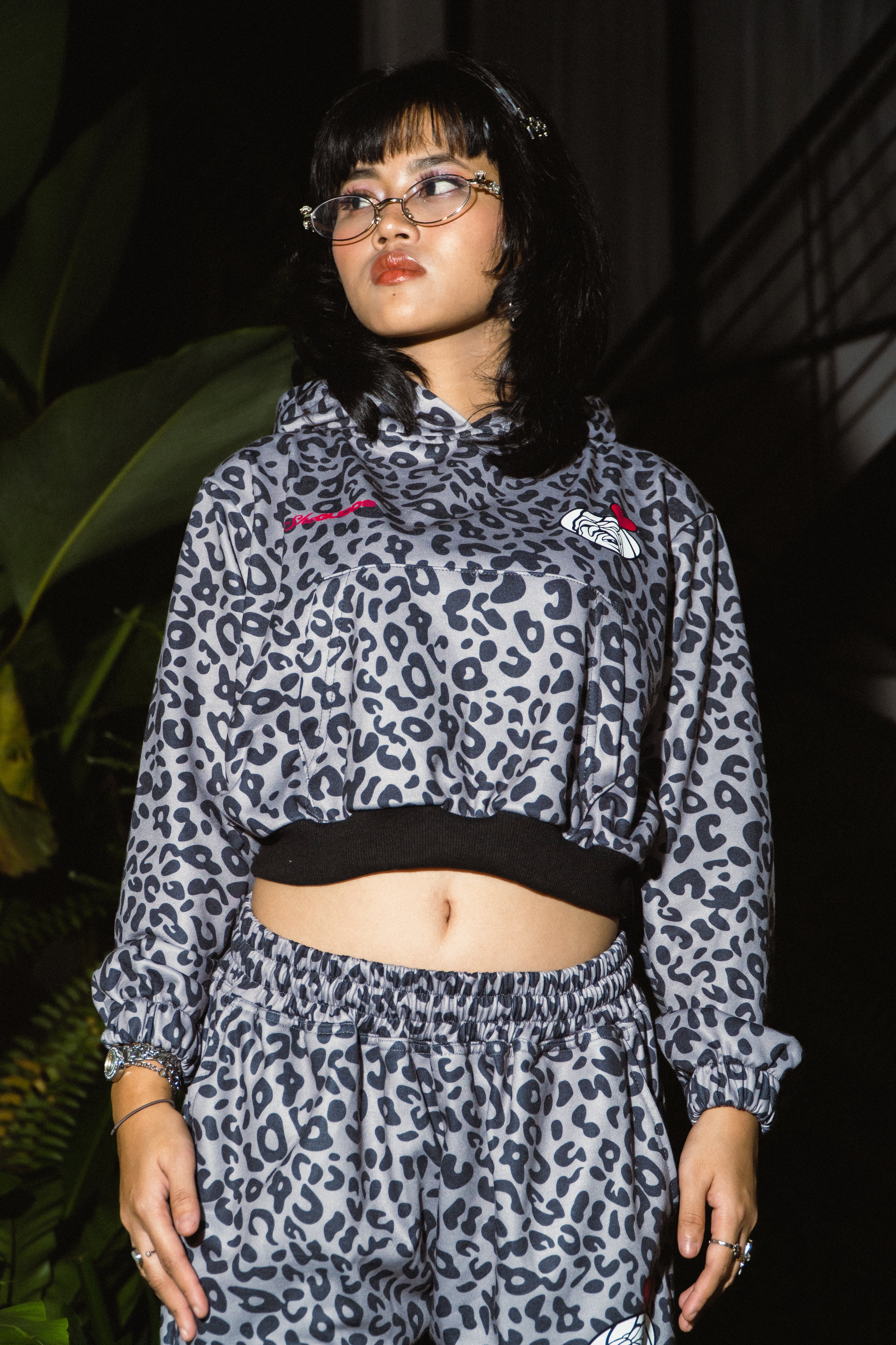 SheGUDDS “COZY” BLACK LEOPARD COUTURE  HOODIE