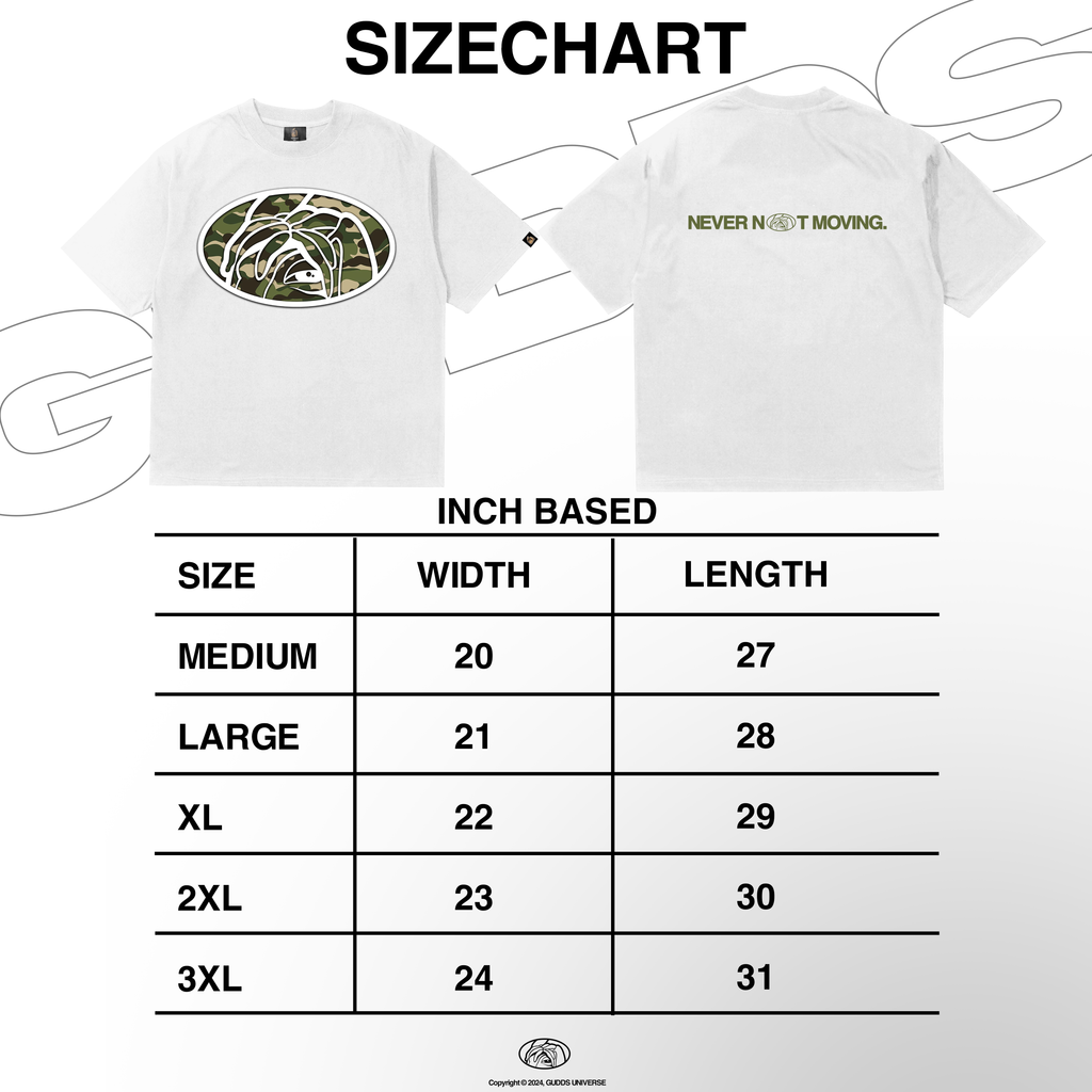 GUDDS - "OVAL CAMO" TEE (NEVER NOT MOVING)
