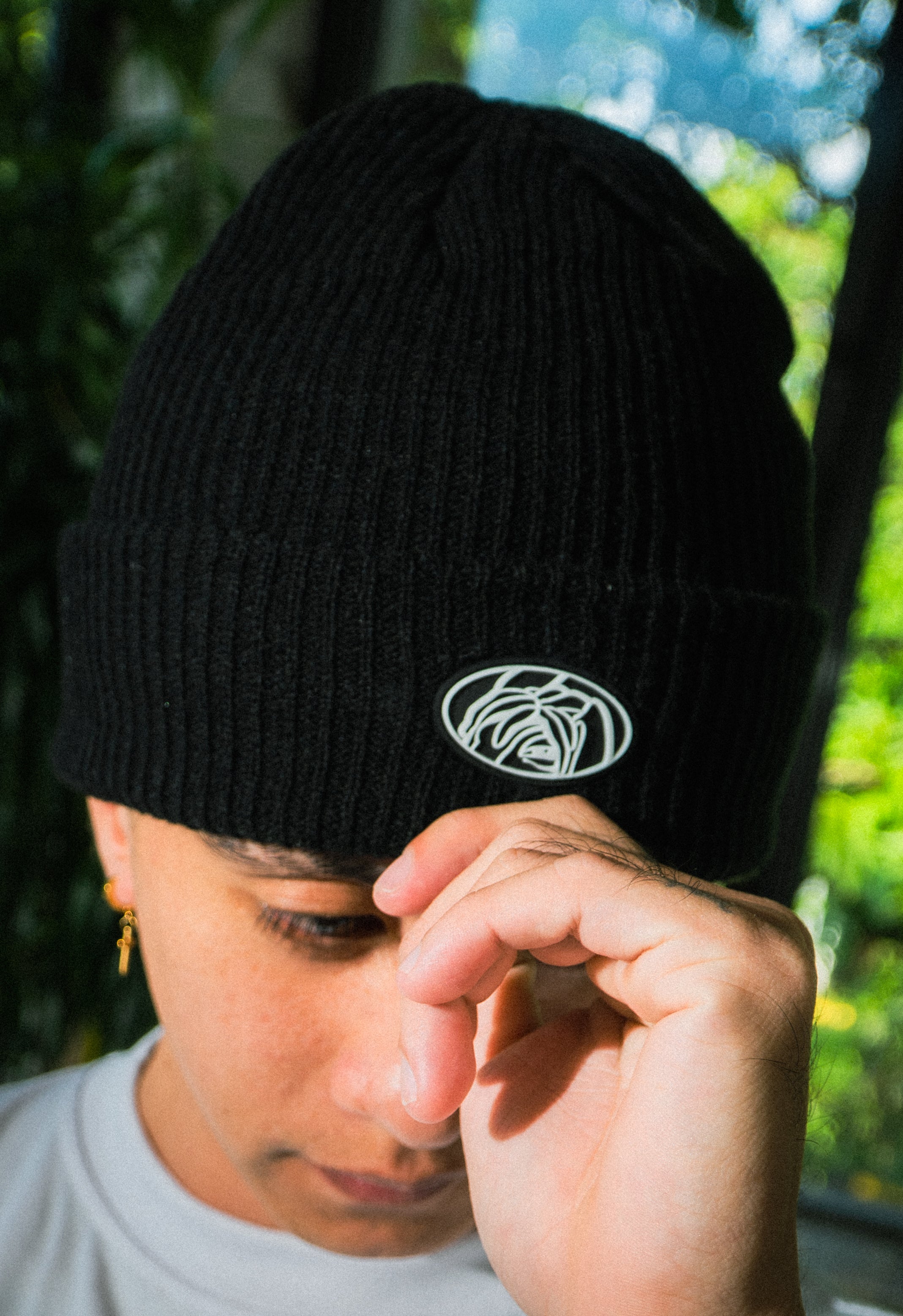 “RUBBER PATCH” BEANIE WITH OVAL LOGO