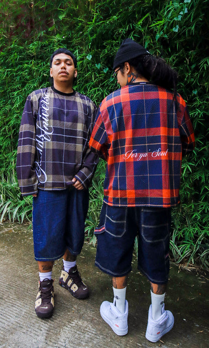 GUDDS UNIVERSE - “PLAID FULL MESH” LONGSLEEVES