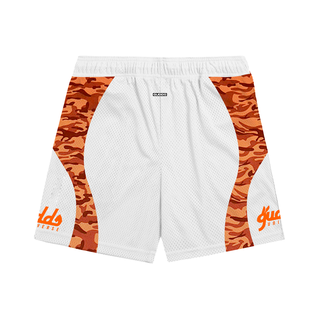 2 TONE ORENJI CAMOU WAVES MESH SHORTS
