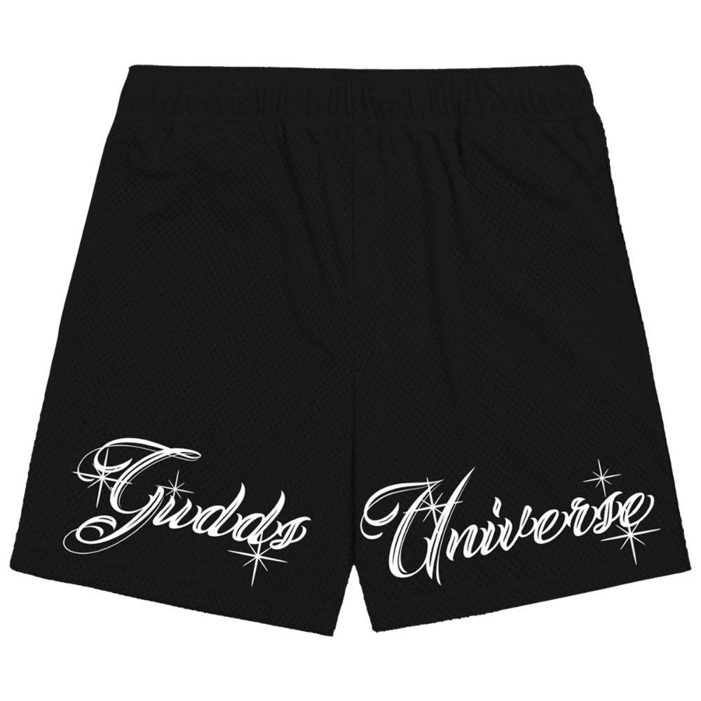 “CHICANO SCRIPT" MESH SHORTS