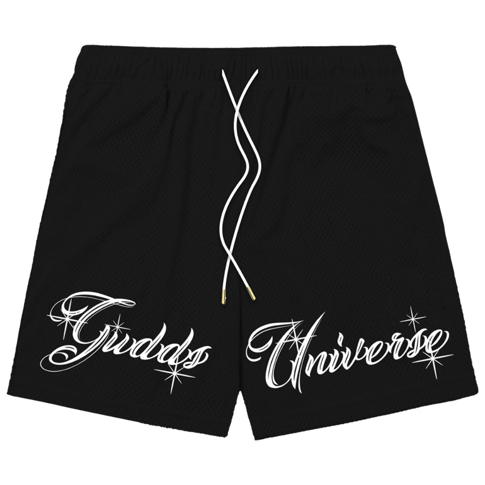 “CHICANO SCRIPT" MESH SHORTS