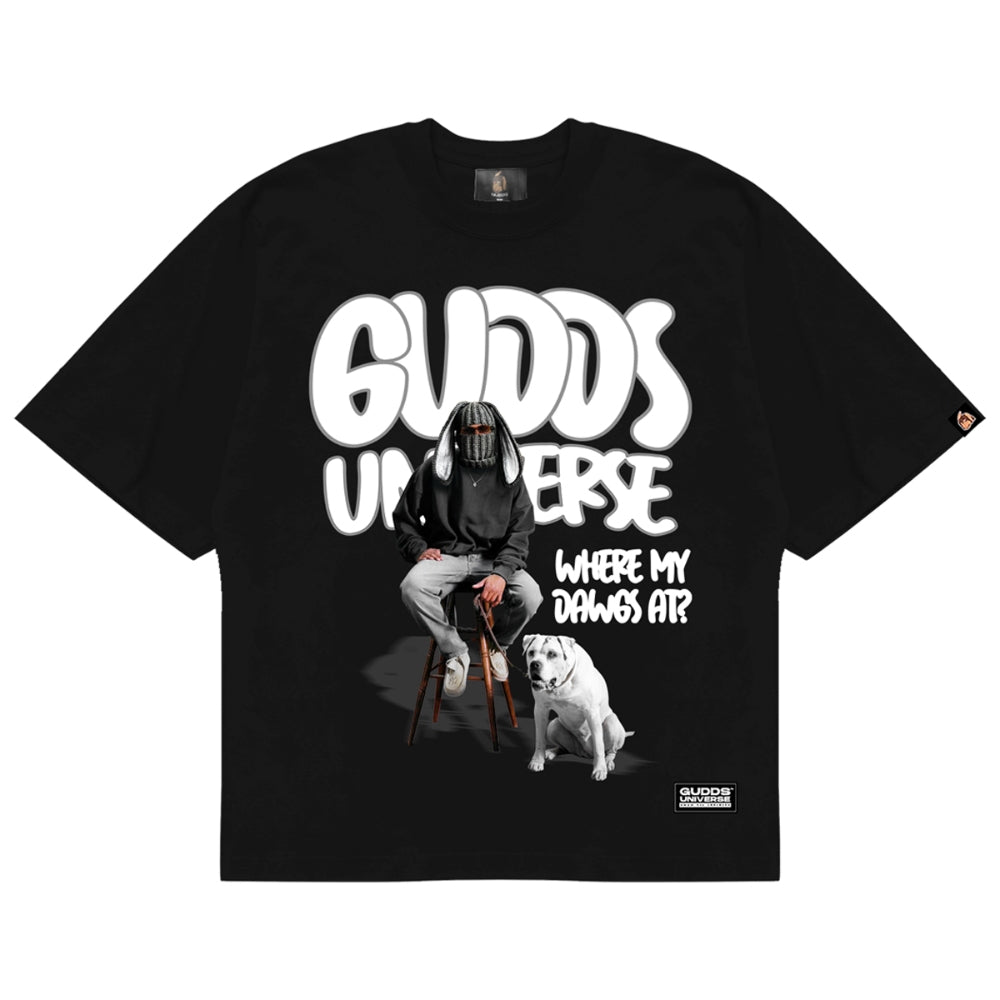 GUDDS "WHERE MY DAWGS AT?" - BOXY FIT TEE