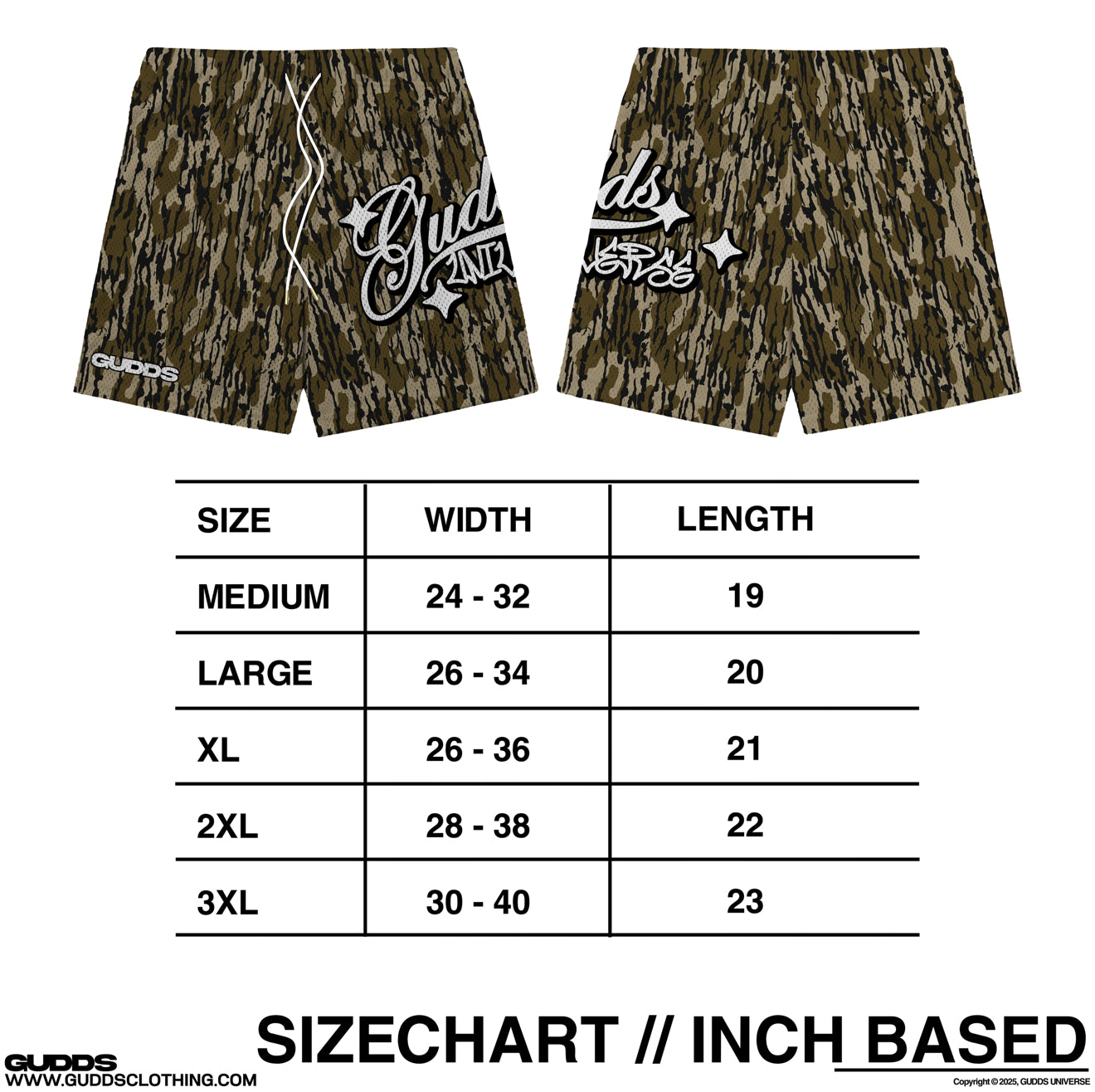 “CAMOU” DESIGN MESH SHORTS