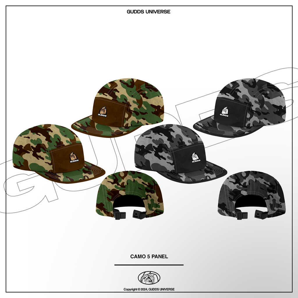 “CAMOU" 5 PANEL CAP