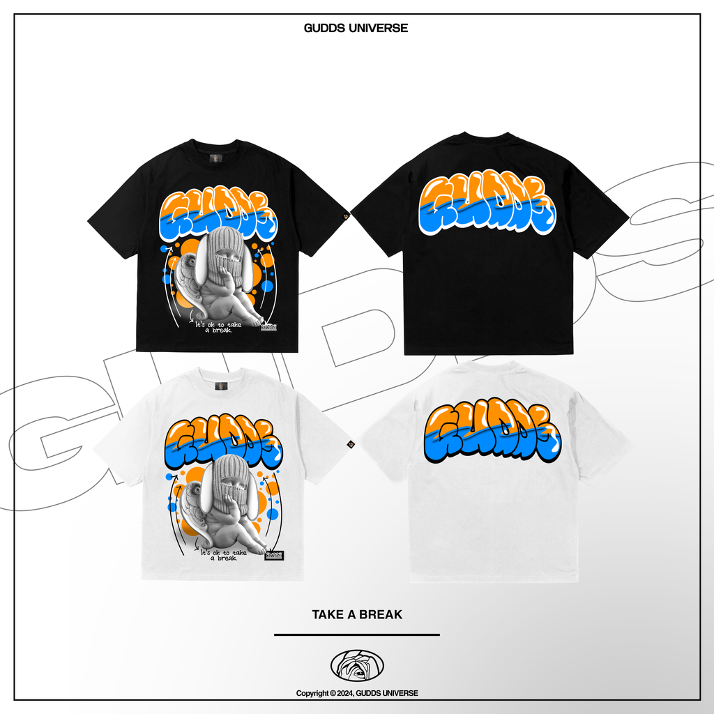 GUDDS UNIVERSE "TAKE A BREAK" BOXY FIT TEE