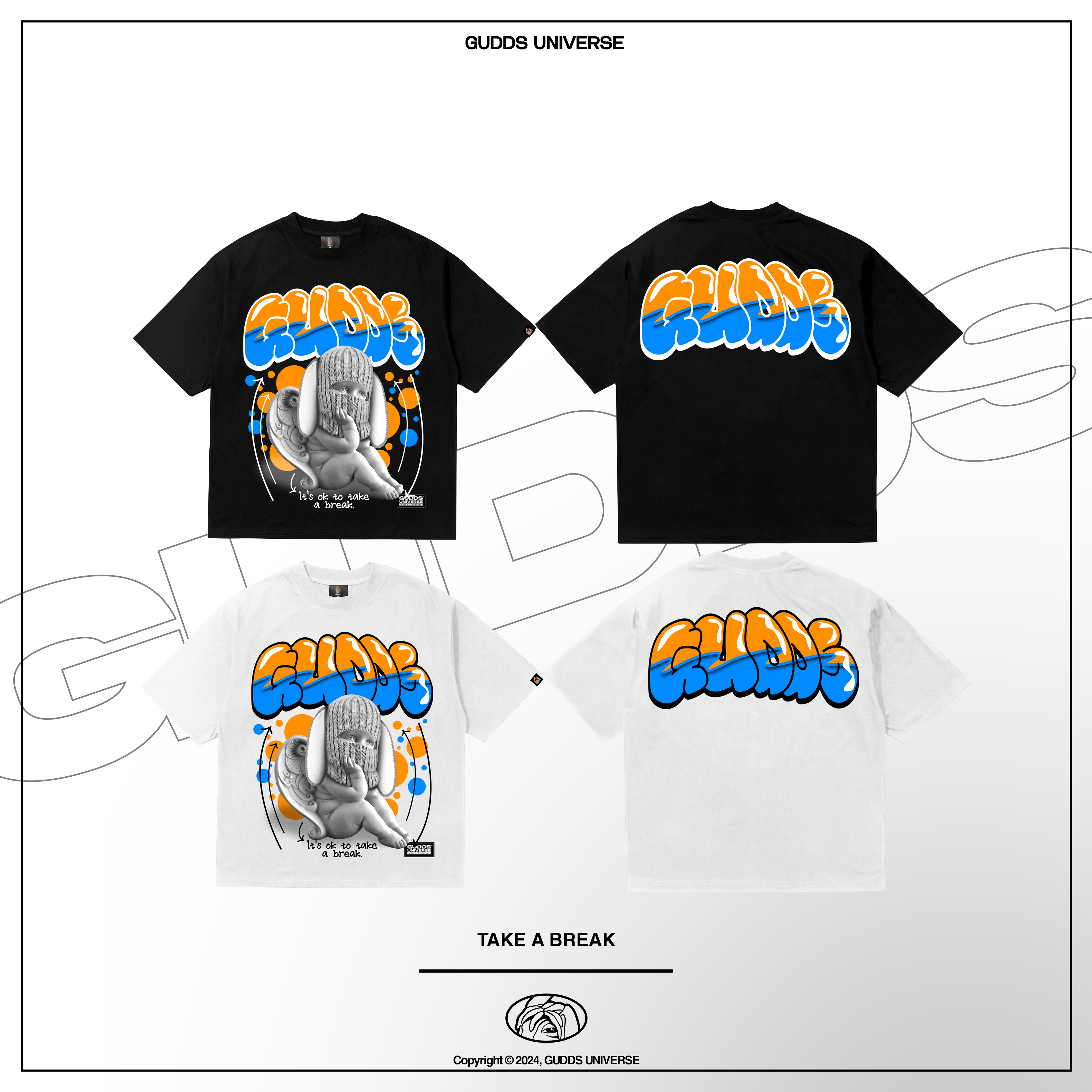 GUDDS UNIVERSE "TAKE A BREAK" BOXY FIT TEE