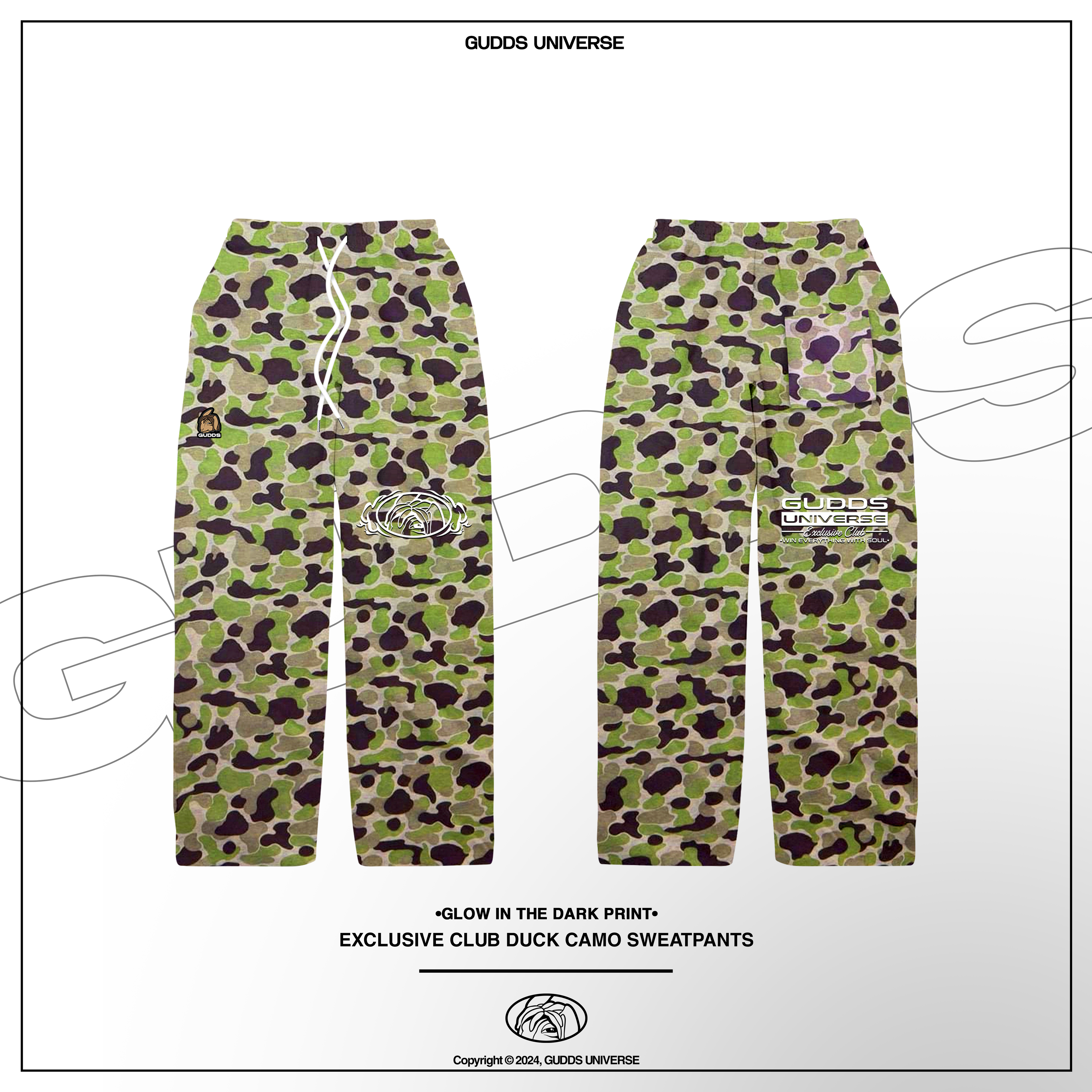 GUDDS "EXCLUSIVE CAMOU" VIBRANT DUCK CAMOU SWEATPANTS