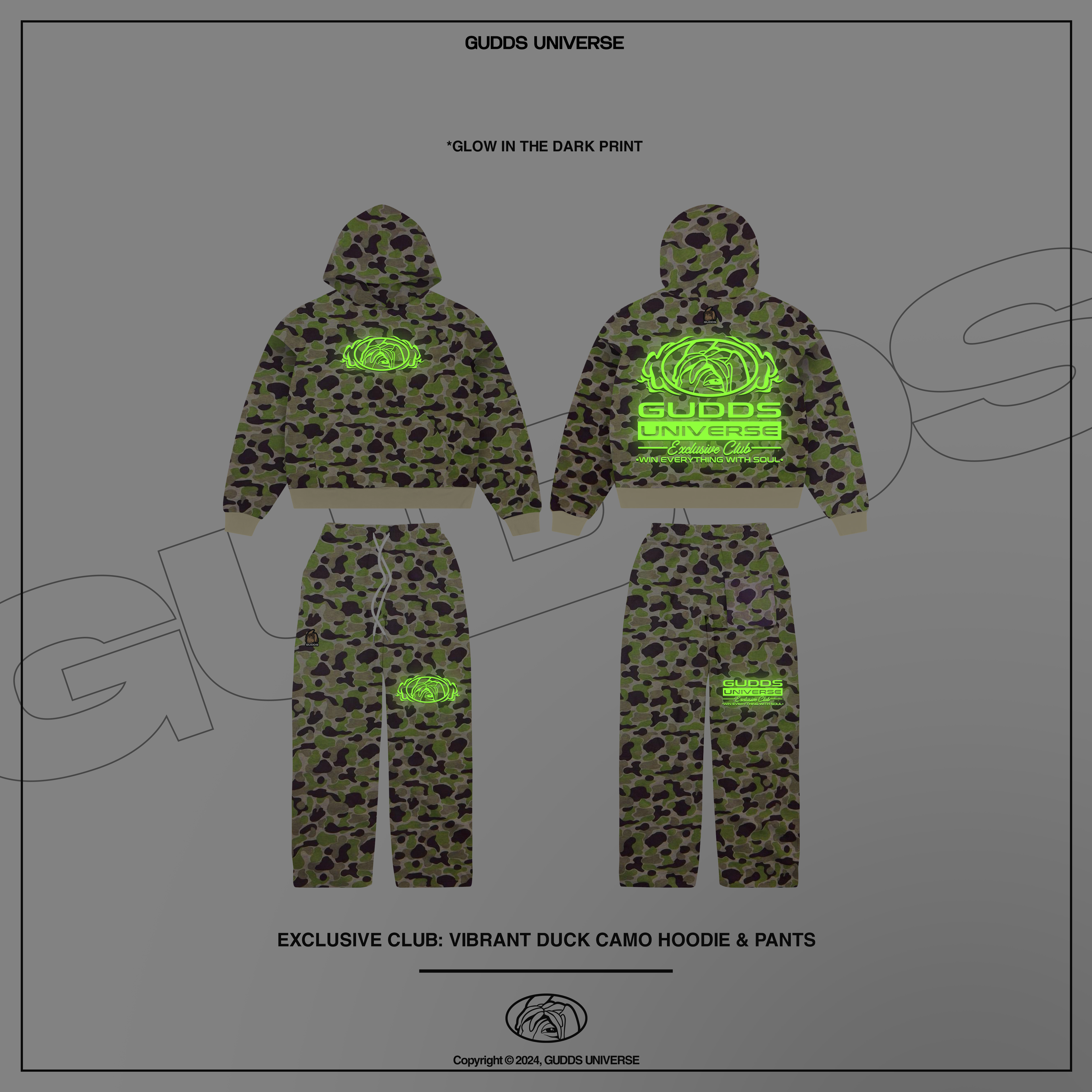 GUDDS "EXCLUSIVE CAMOU" VIBRANT DUCK CAMOU SWEATPANTS