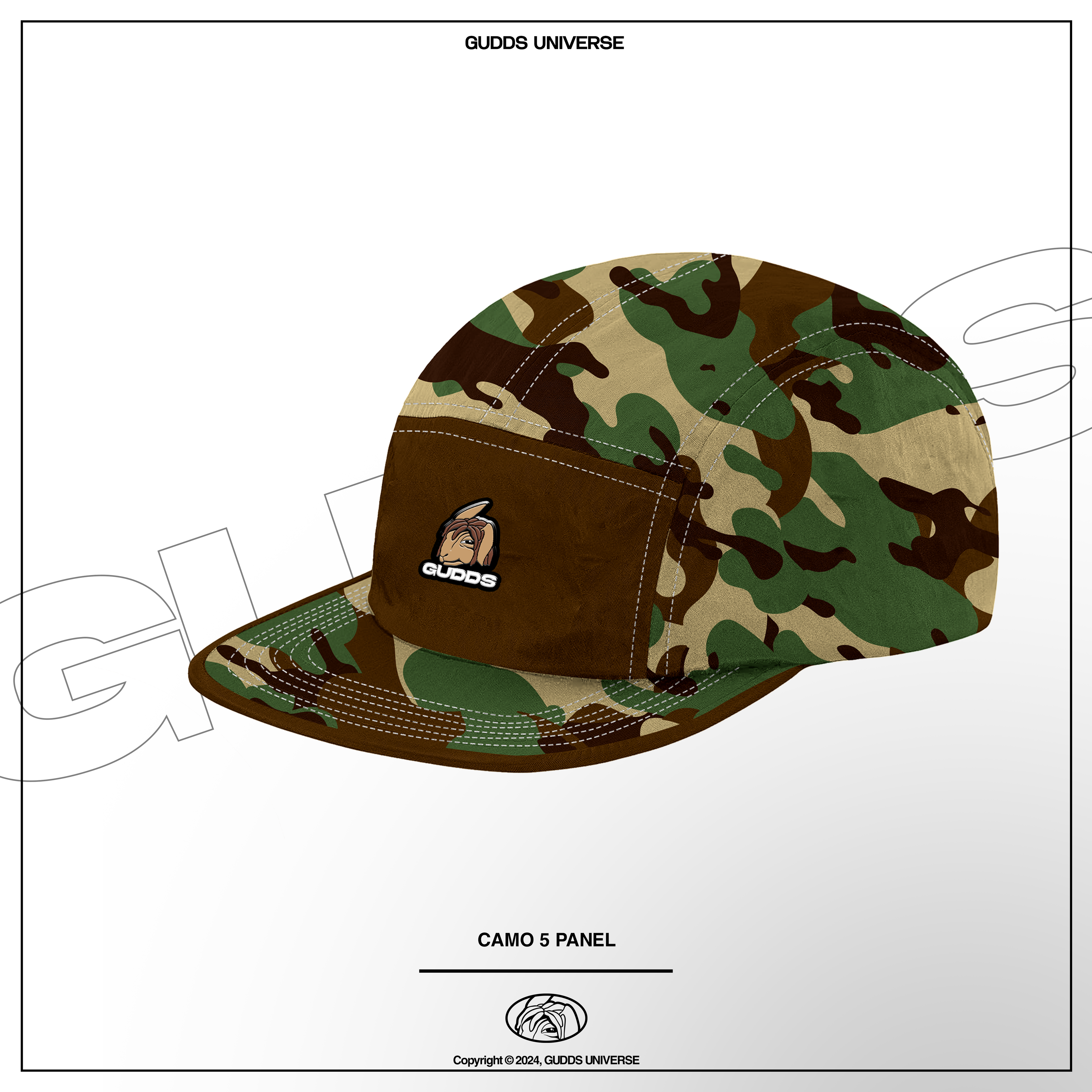 “CAMOU" 5 PANEL CAP