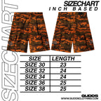 ORENJI CAMOU 6 POCKET CARGO JORTS