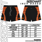 2 TONE ORENJI CAMOU WAVES MESH SHORTS