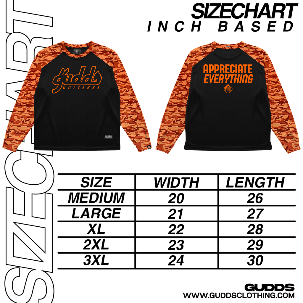 2 TONE ORENJI CAMOU WAVES RAGLAN