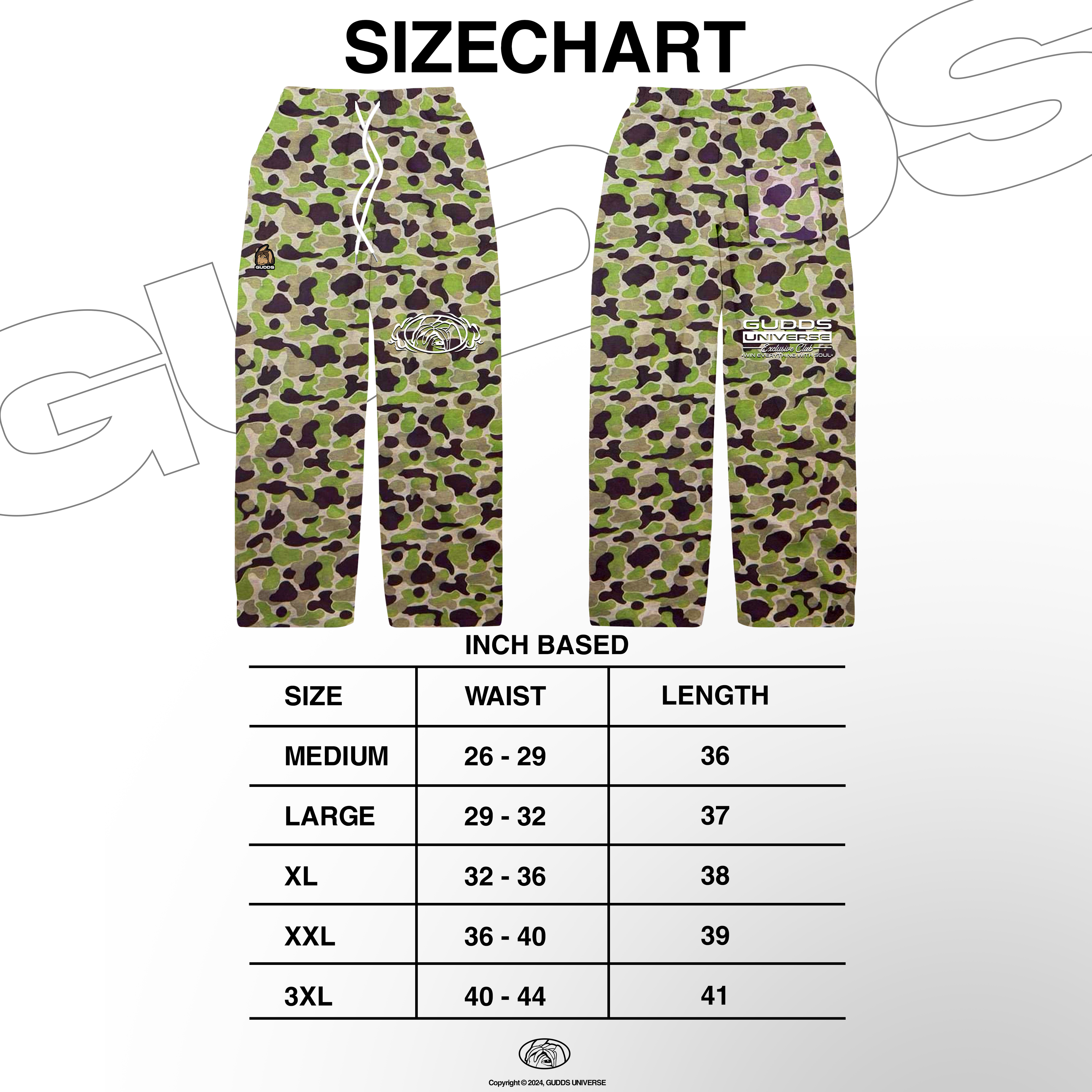 GUDDS "EXCLUSIVE CAMOU" VIBRANT DUCK CAMOU SWEATPANTS