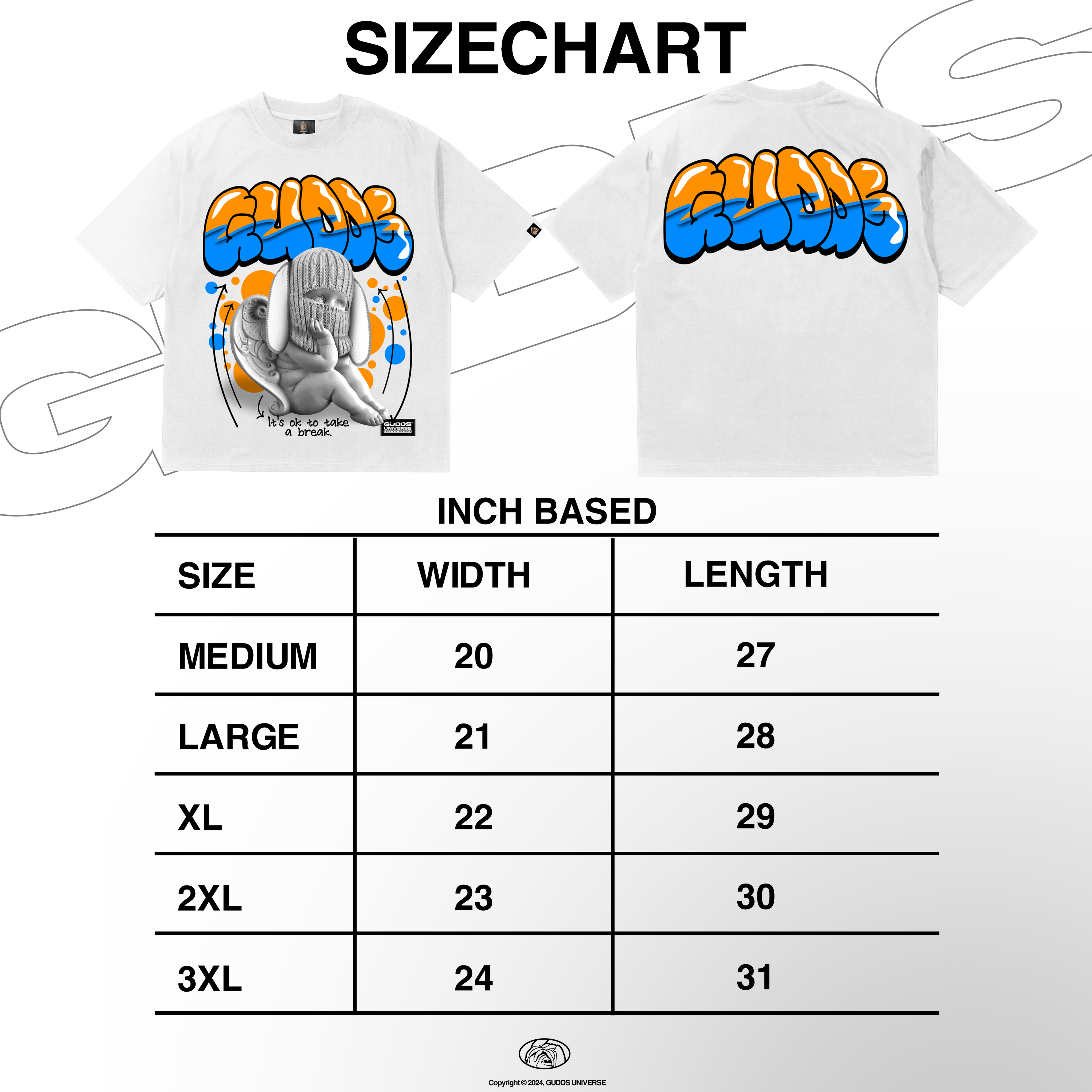 GUDDS UNIVERSE "TAKE A BREAK" BOXY FIT TEE