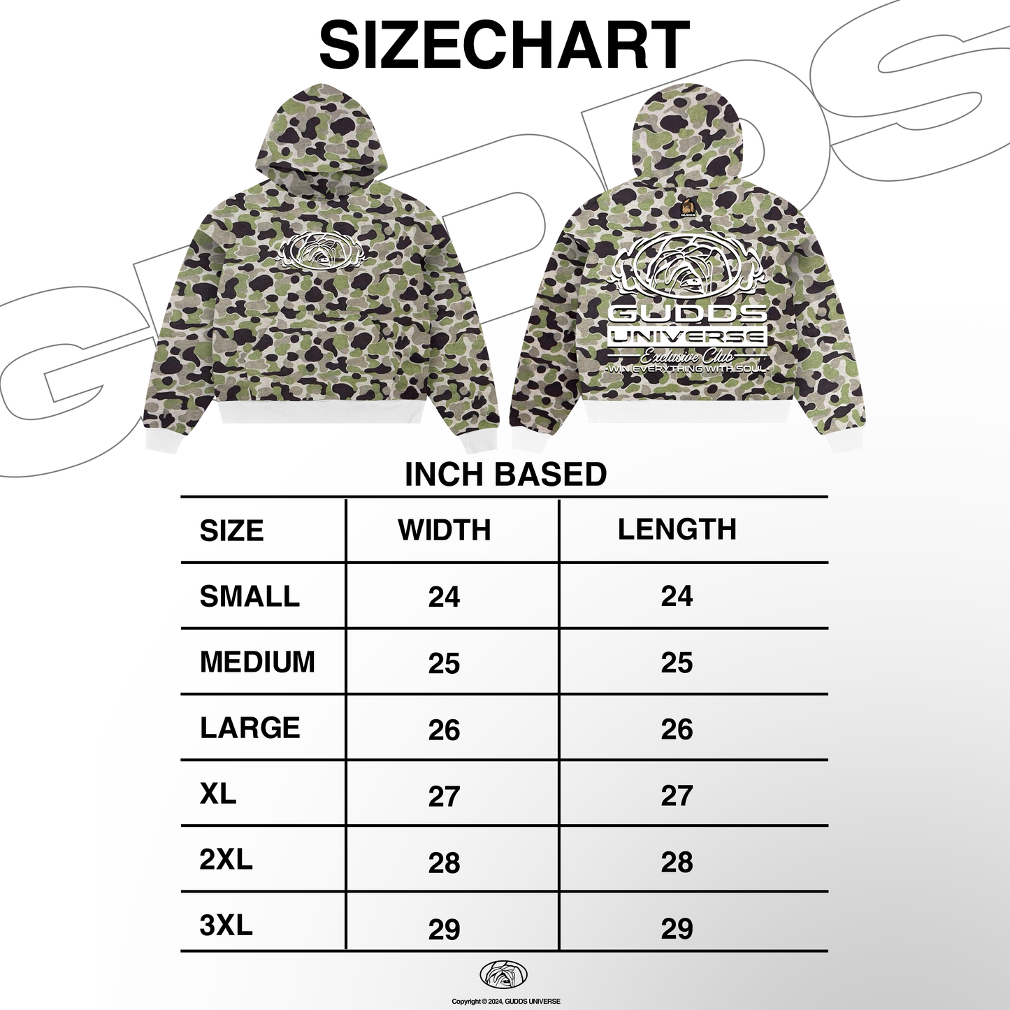 GUDDS "EXCLUSIVE CLUB" DUCK PALE CAMO HOODIE
